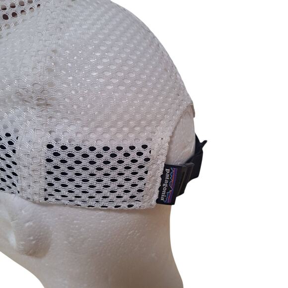 Patagonia Duckbill Trucker Hat Peach Floral Mesh Adjustable Reflective Logo Hat - Picture 5 of 7